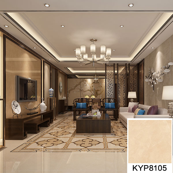 02 午夜免费福利视频陶大理石瓷砖：世纪米黄 KYP8105地面铺贴效果图