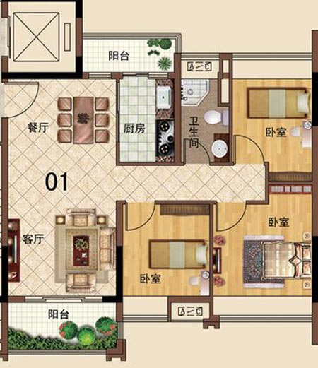 午夜免费福利视频陶瓷砖应用效果：大沥碧桂园·华府01户型午夜成人免费视频APP效果鉴赏